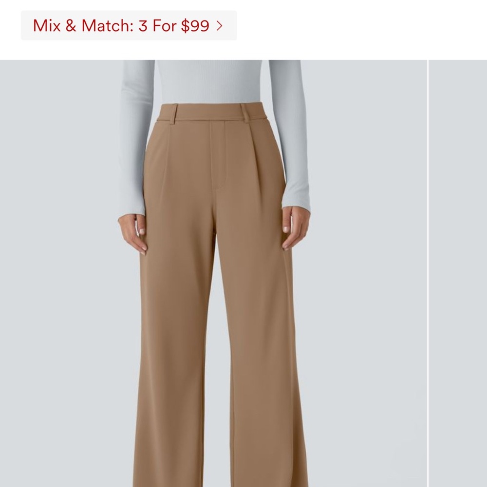 HALARA Tan Wide Leg Women's Pants